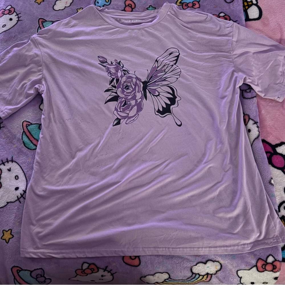 SHEIN Purple Butterfly Graphic Tee